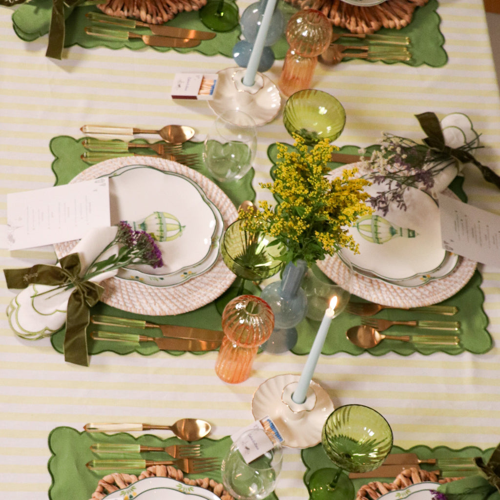 Apricot Ribbed Vase - Pair side view highlighting artisan ceramic craftsmanship - Ro'Table NYC