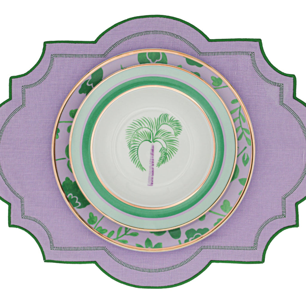Bernadette Leaf Dinner Plate overhead view showing the artisan glaze and pattern - Ro'Table NYC dinner plate
