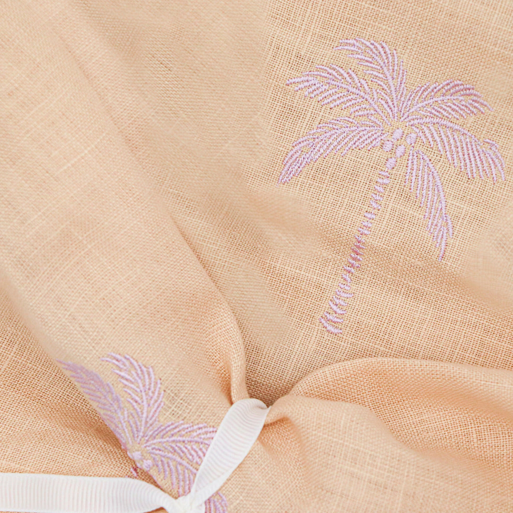 Blush Buttercream Napkin paired with Vintage Palm collection tableware for a complete place setting - Ro'Table NYC