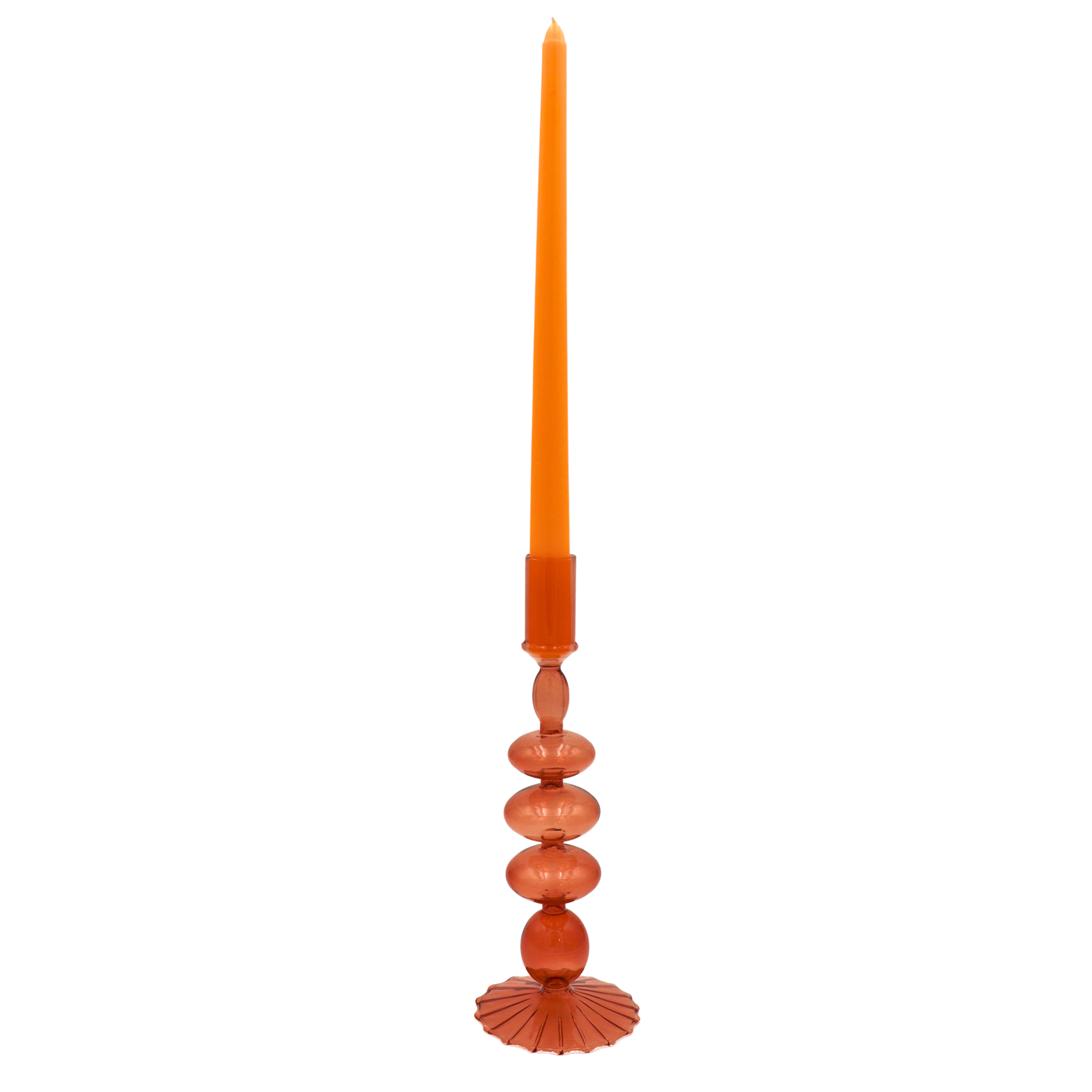 Café Brown Candle Holder - Glass candle holder for elegant dinner parties | Ro'Table NYC