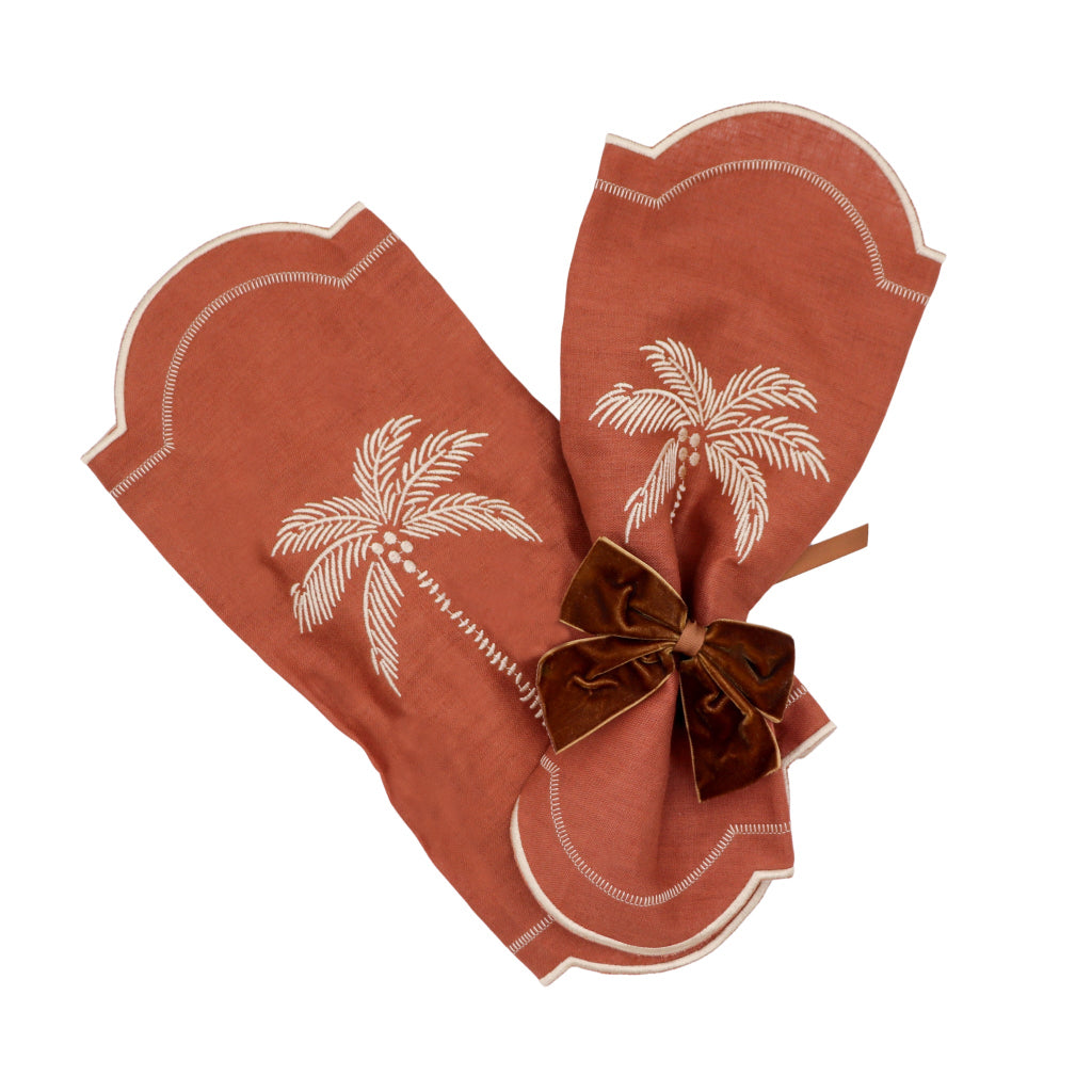 Cocoa Oasis Napkin - luxury cloth napkin from Vintage Palm collection | Ro'Table NYC
