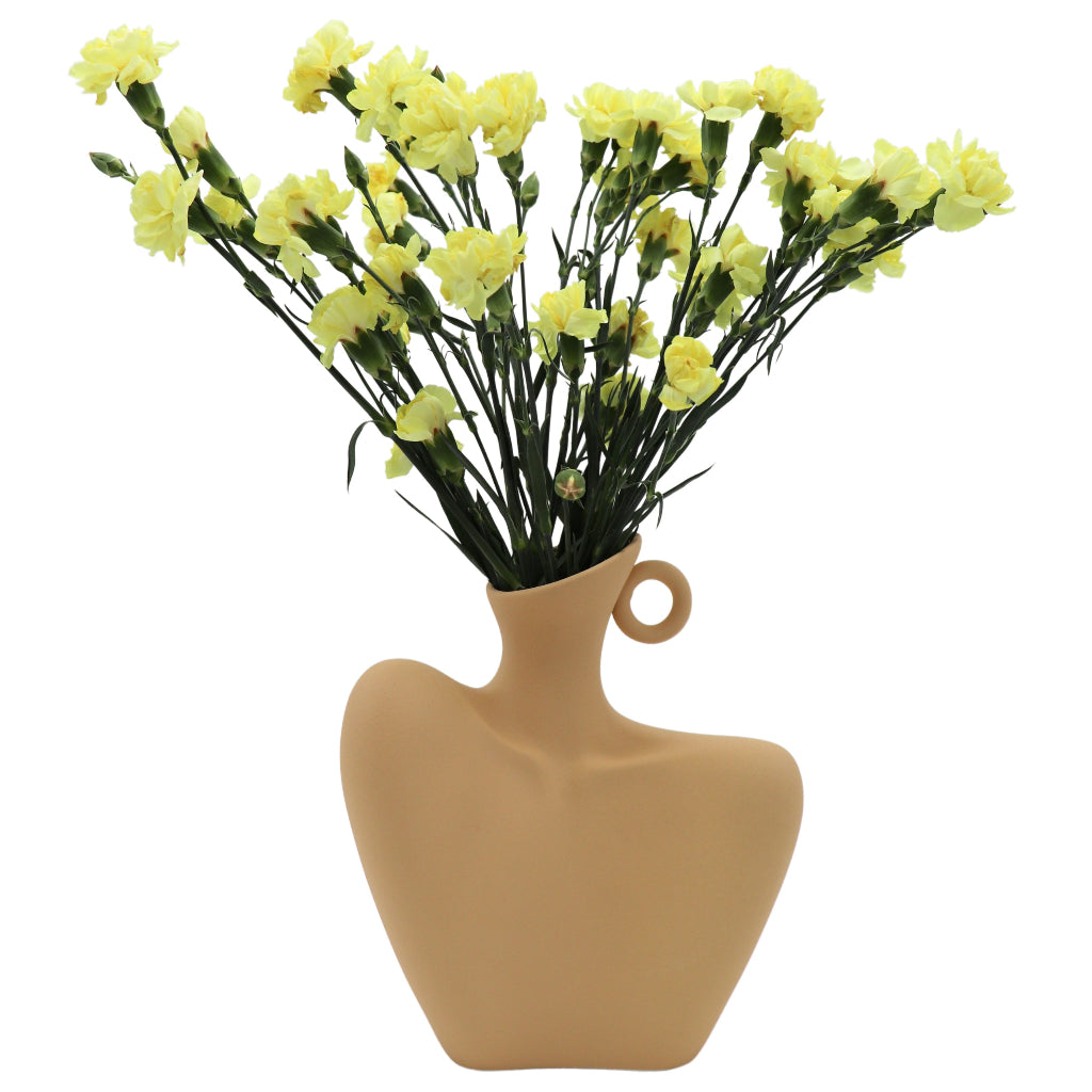 Cream Handle Muse Vase - ceramic vase for elegant dinner parties | Ro'Table NYC
