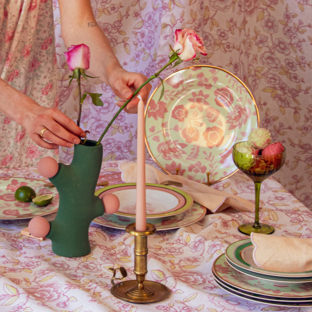 Deco Cacti Vase close-up showing artisan ceramic craftsmanship - Ro'Table NYC