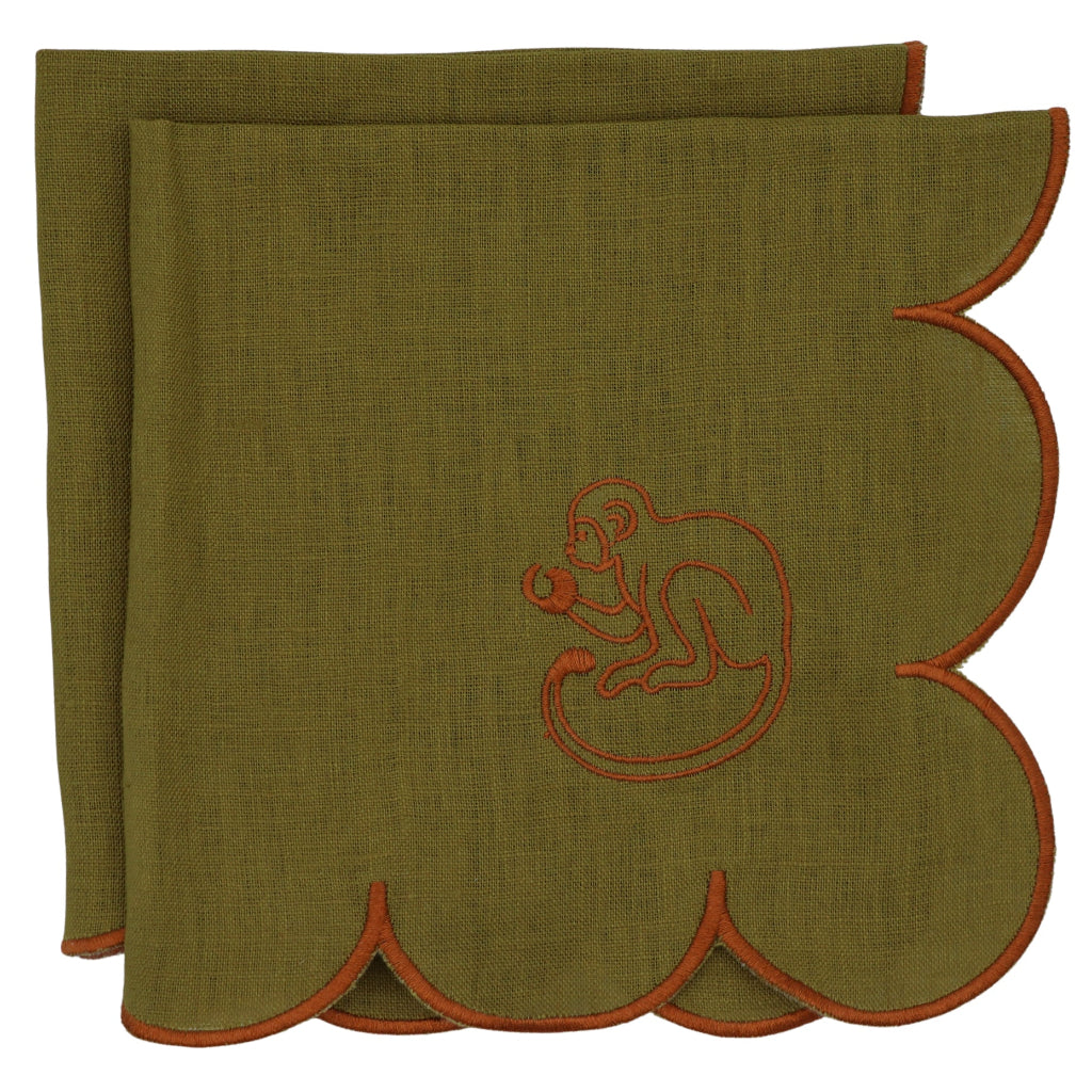 Earthen Pine Napkin - luxury cloth napkin from Shimla Social collection | Ro'Table NYC