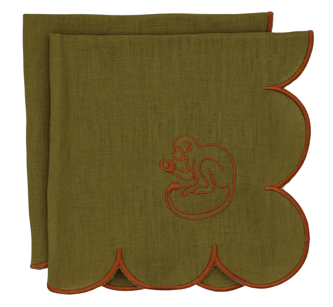 Earthen Pine Napkin - luxury cloth napkin from Shimla Social collection | Ro'Table NYC