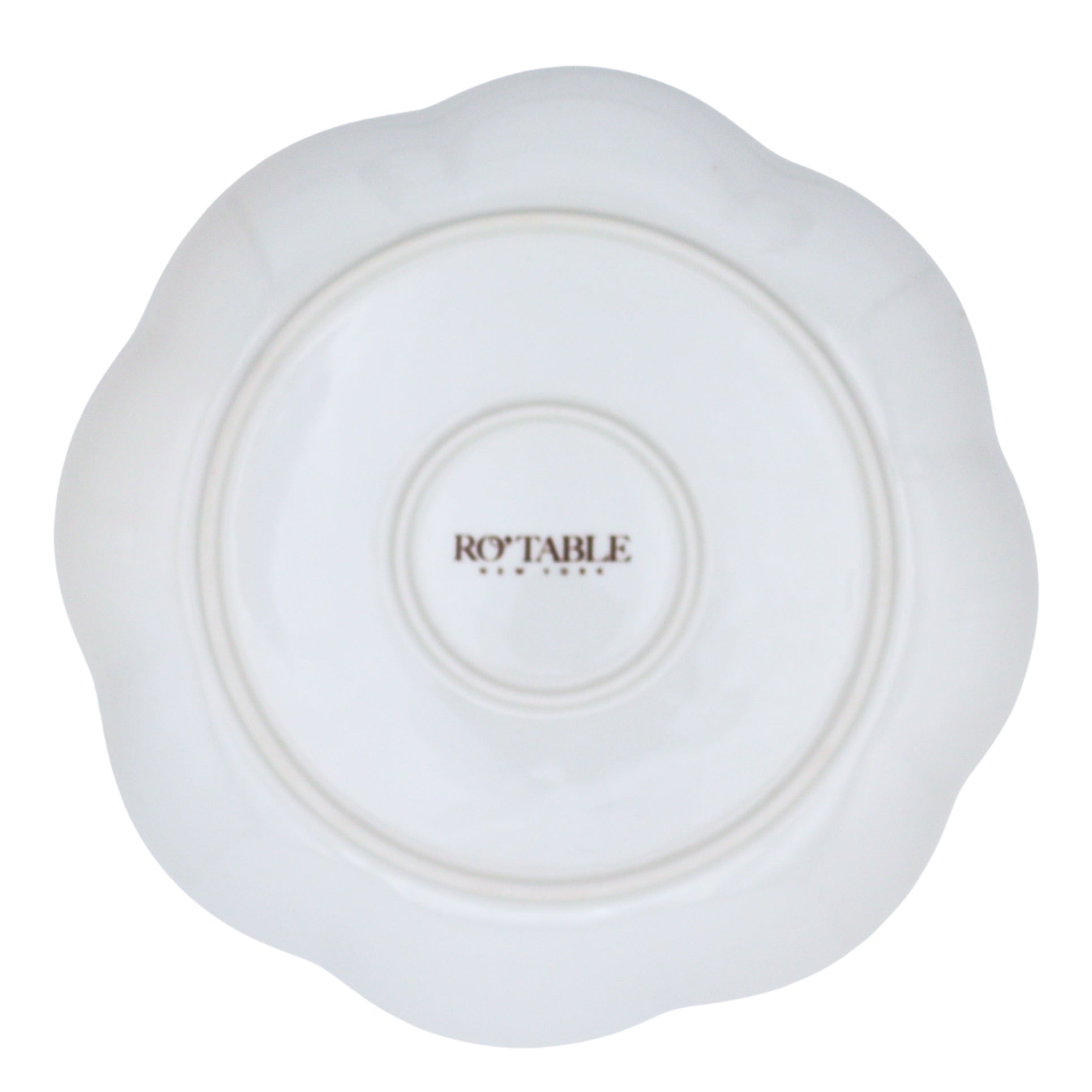 Fabled Flora Scalloped Dinner Plate displayed as a complete set for luxury entertaining - Ro'Table NYC