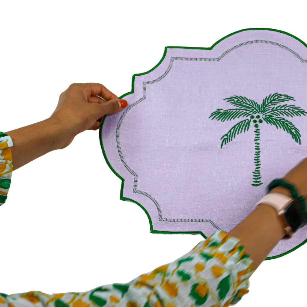 Jeweled Mirage Placemat styled in a curated Vintage Palm collection tablescape - Ro'Table NYC