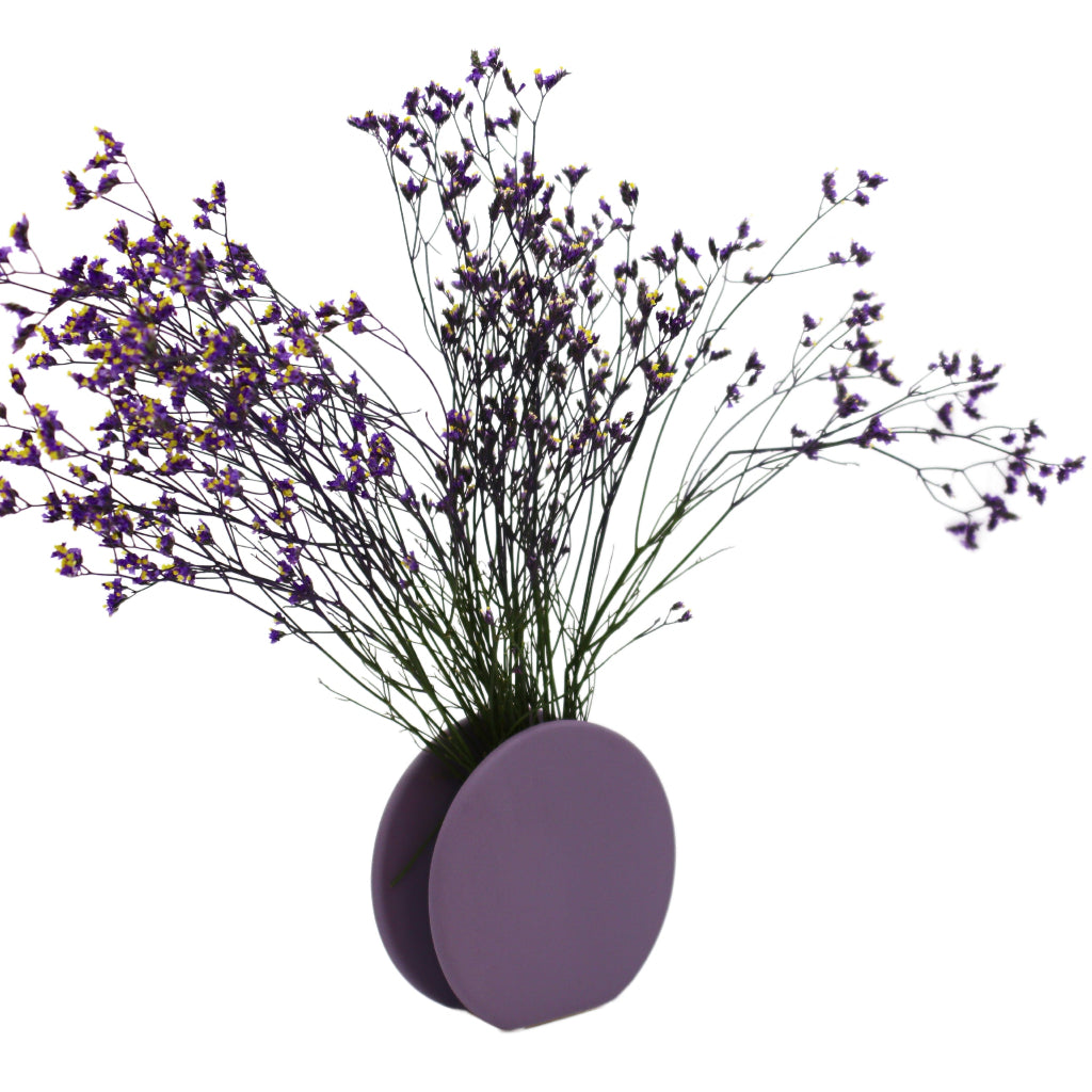 Lavender Macaroon Ceramic Vase - Pair in a warm dinner party setting with candles and flowers - Ro'Table NYC