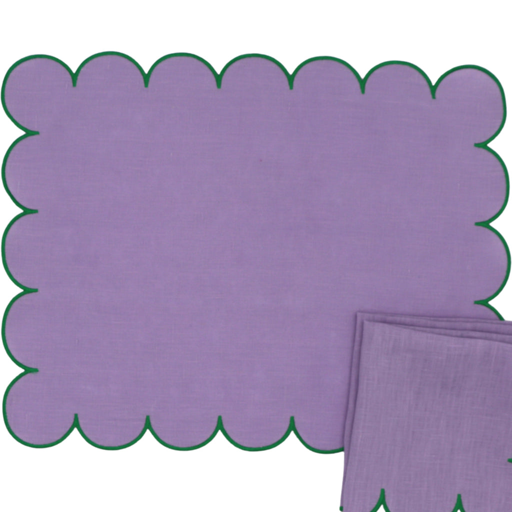 Lilac Adorned Placemat - linen placemat for elegant dinner parties | Ro'Table NYC