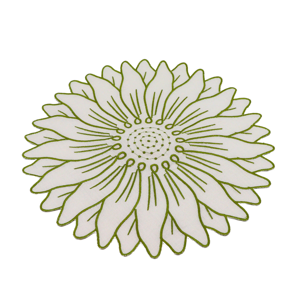 Olive Bloom Placemat displayed as a complete set for luxury entertaining - Ro'Table NYC