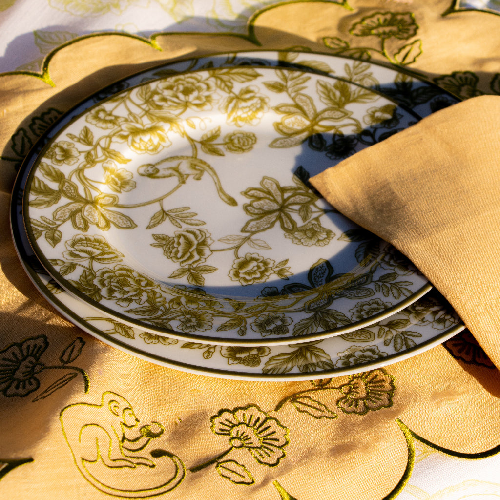 Pembroke Safari Starter Plate overhead view showing artisan glaze pattern - Ro'Table NYC starter plate