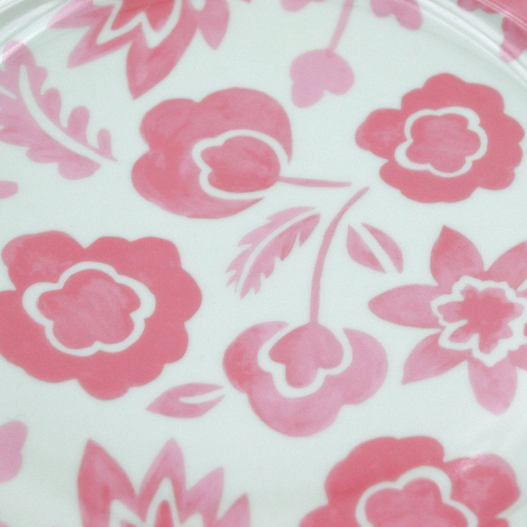 Pistachio & Lychee Leaf Dinner Plate overhead view showing the artisan glaze and pattern - Ro'Table NYC dinner plate