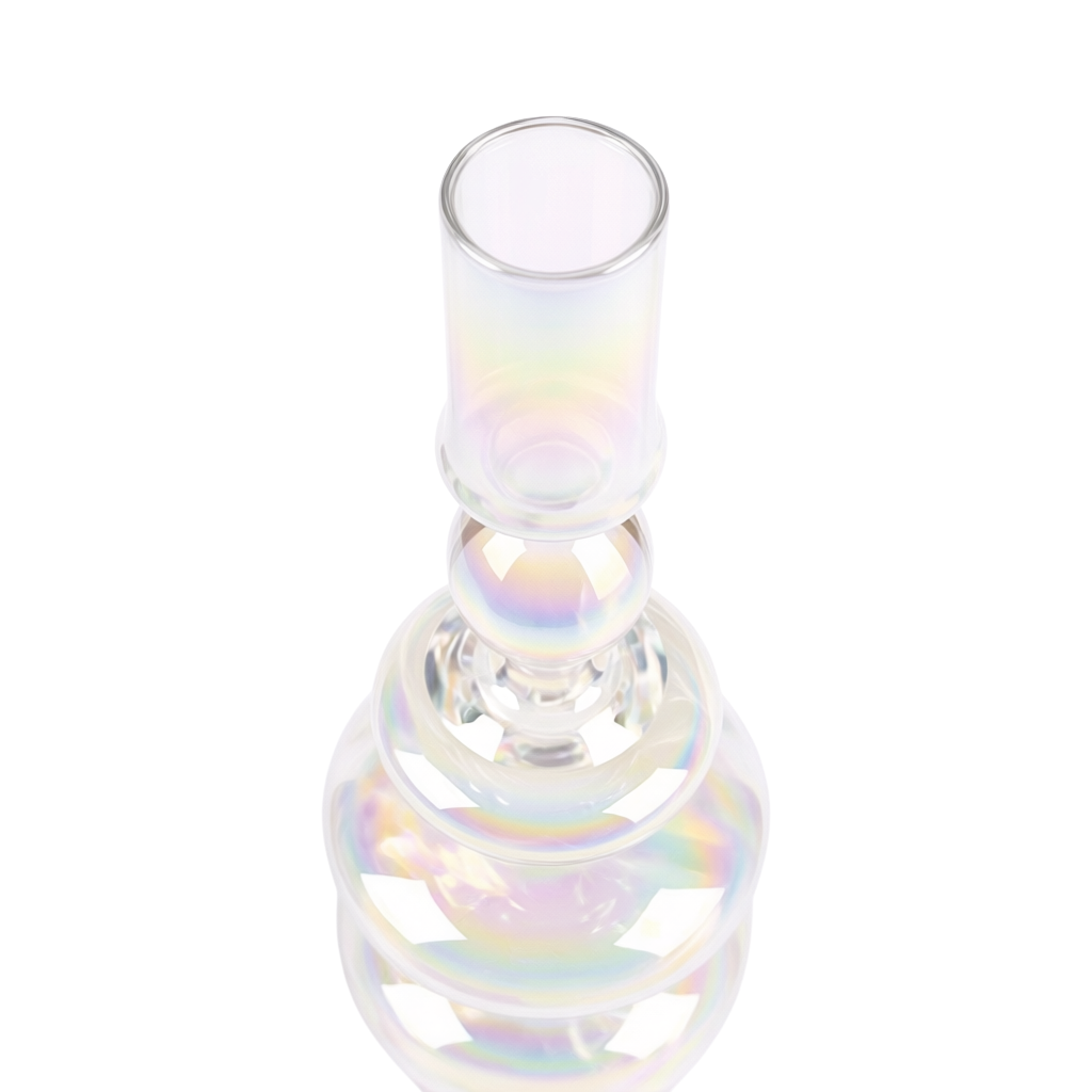 Rainbow Prism Candle Holder Closeup - Glass candle holder for romantic candlelight dining | Ro'Table NYC
