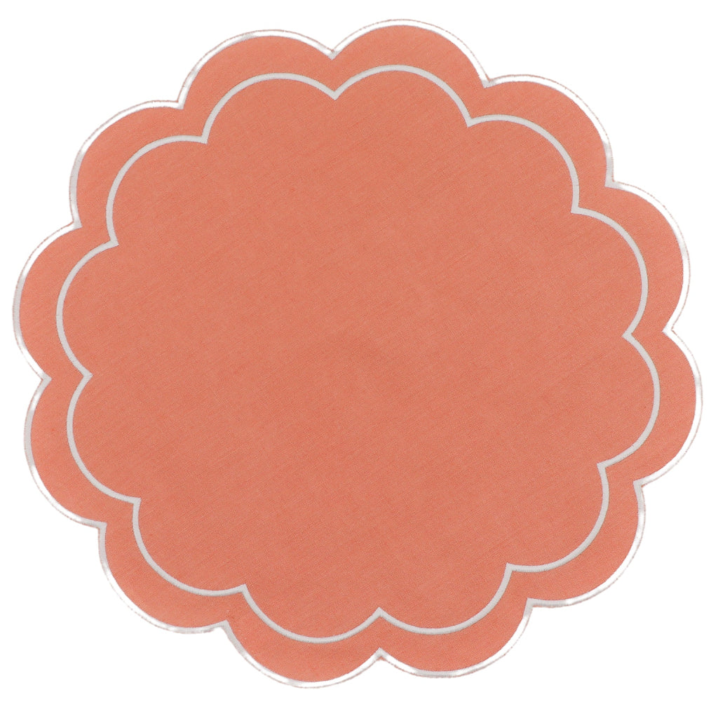 Salmon Sunset Placemat - linen placemat for elegant dinner parties | Ro'Table NYC