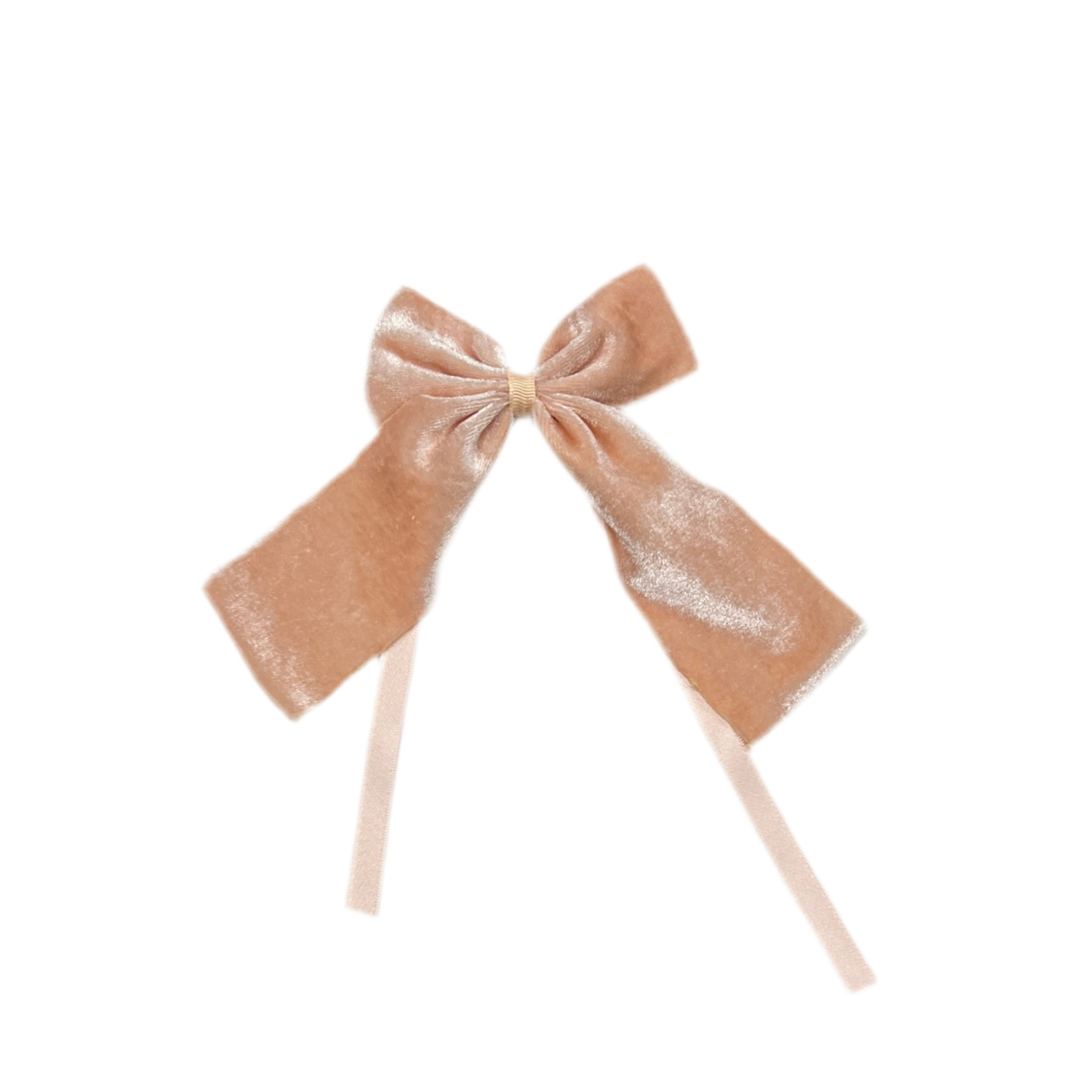 Soft Pink Velvet bow napkin holder on a white background - Ro'Table NYC