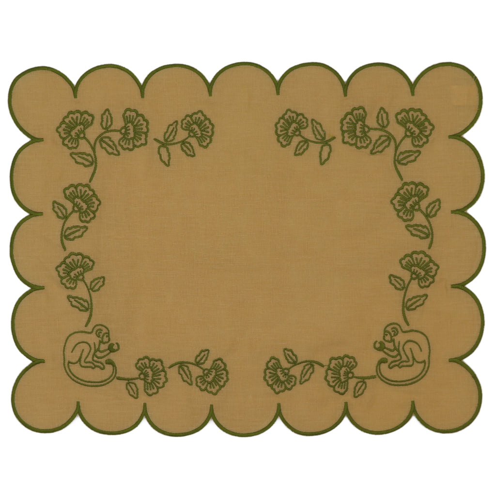 Sunlit Moss Placemat - luxury dinner placemat from Shimla Social collection | Ro'Table NYC
