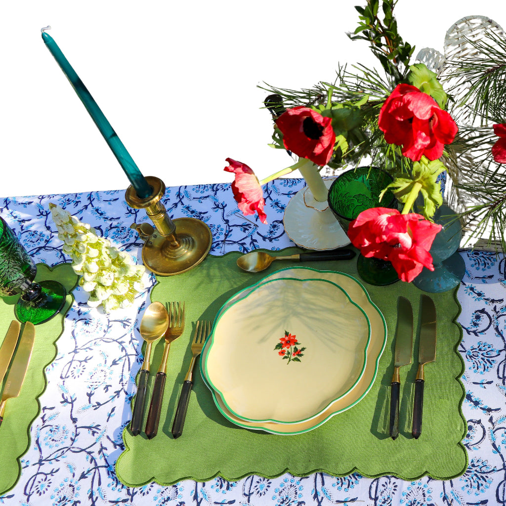 Extra Tall Teal Breeze Taper Candle close-up showing artisan wax craftsmanship - Ro'Table NYC