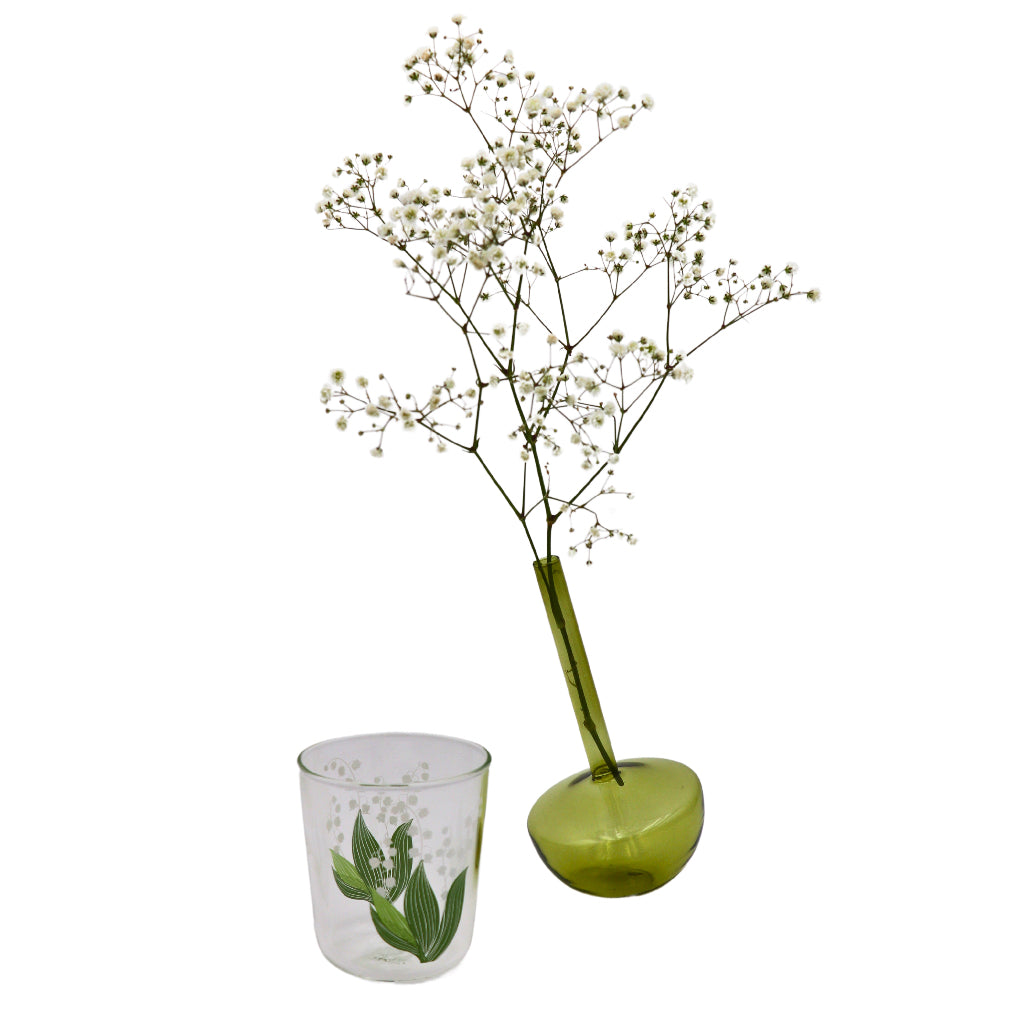 Tilted Sage Bud Vase - Pair overhead view showing elegant silhouette and finish - Ro'Table NYC vase