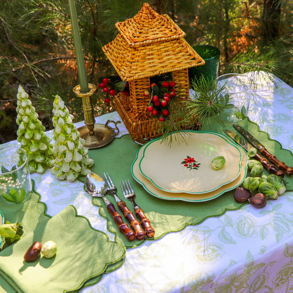 Winter-glow Pine Tree - Pair in a warm dinner party setting with candles and flowers - Ro'Table NYC