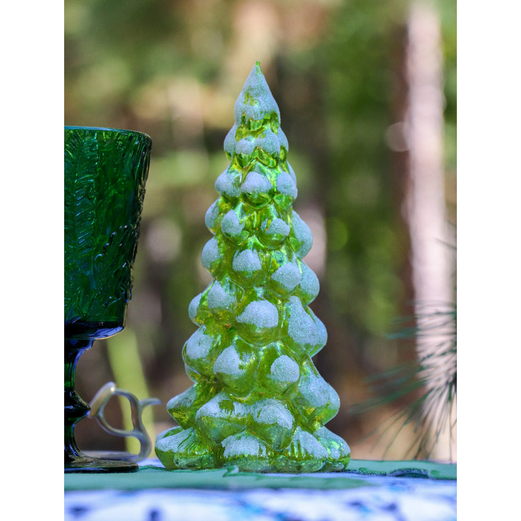 Winter-glow Pine Tree - Pair macro detail of handwoven rattan construction - premium table decoration by Ro'Table NYC