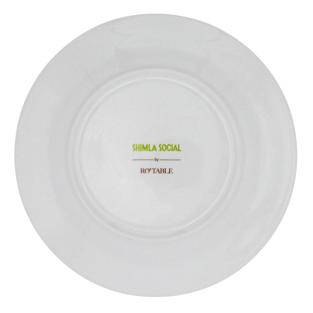 Bombay Blue Dinner Plate in a warm dinner party setting with candles and flowers - Ro'Table NYC