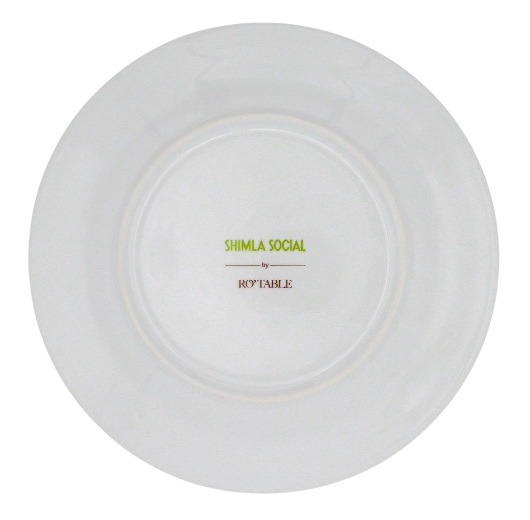 Bombay Blue Starter Plate paired with Shimla Social collection tableware for a complete place setting - Ro'Table NYC
