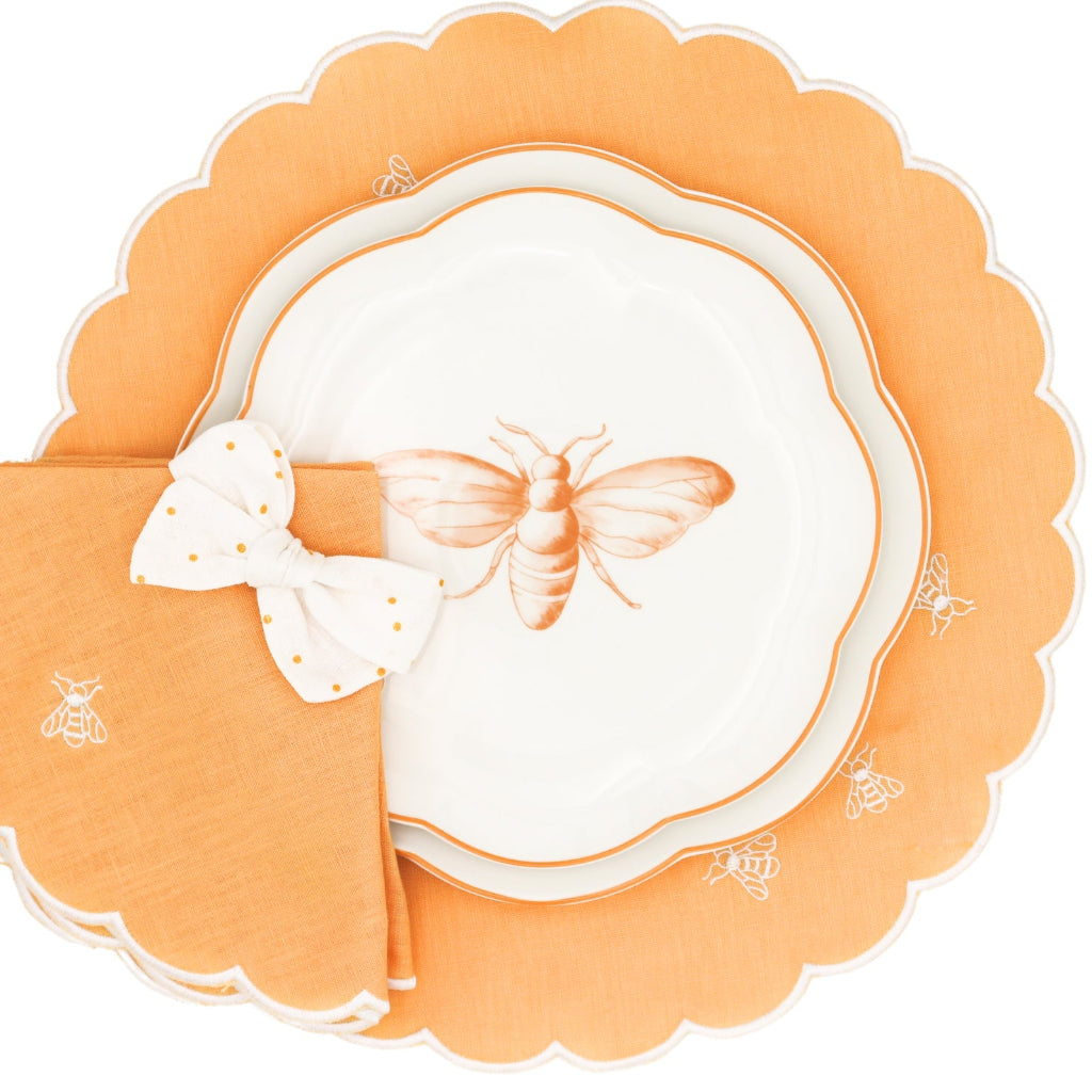 Bumble Voyage Scalloped Dinner Plate styled for a seasonal dinner celebration - Ro'Table NYC tableware