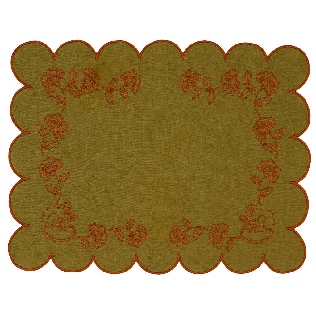 Earthen Pine Placemat - luxury dinner placemat from Shimla Social collection | Ro'Table NYC