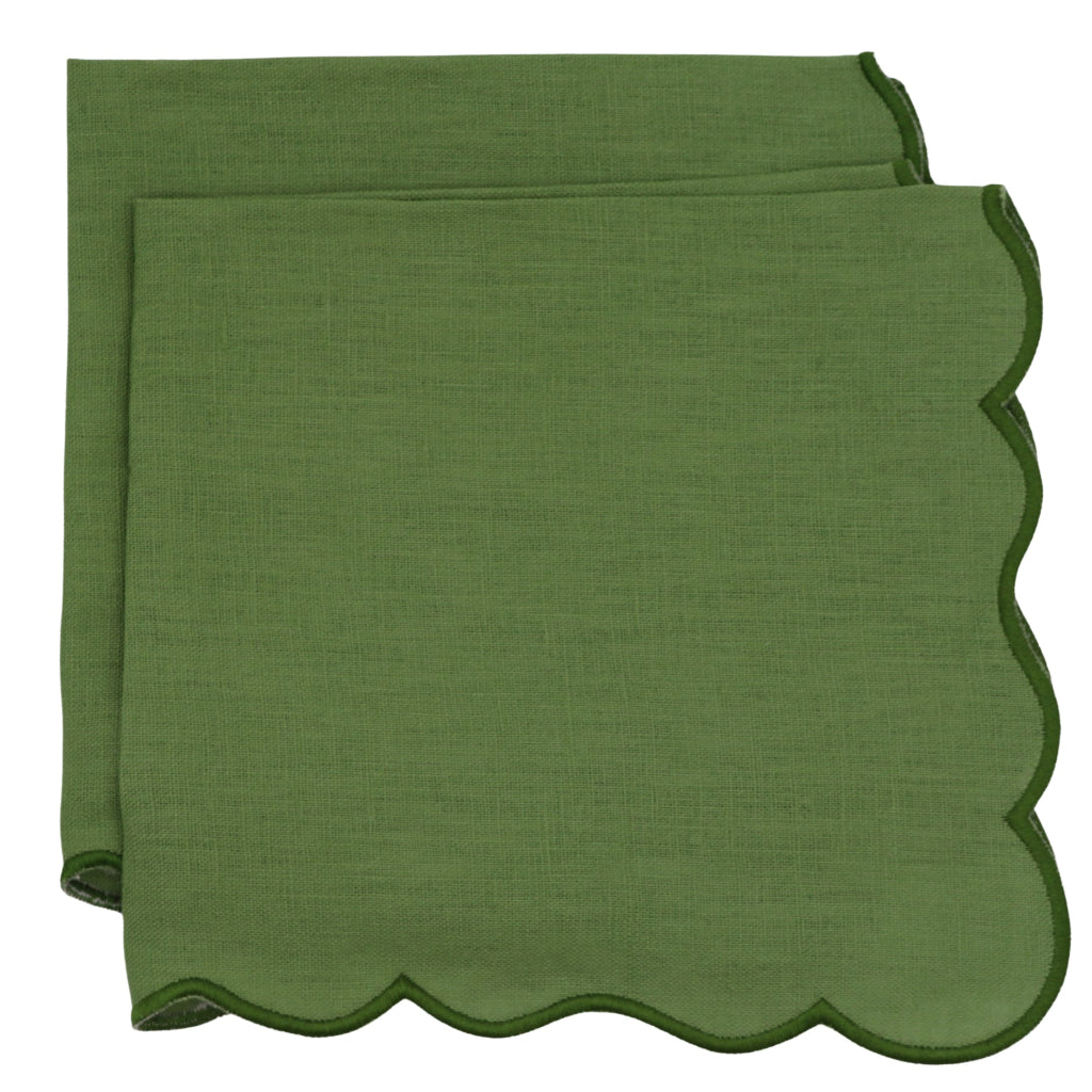 Evergreen Wave Napkin - linen napkin for elegant dinner parties | Ro'Table NYC
