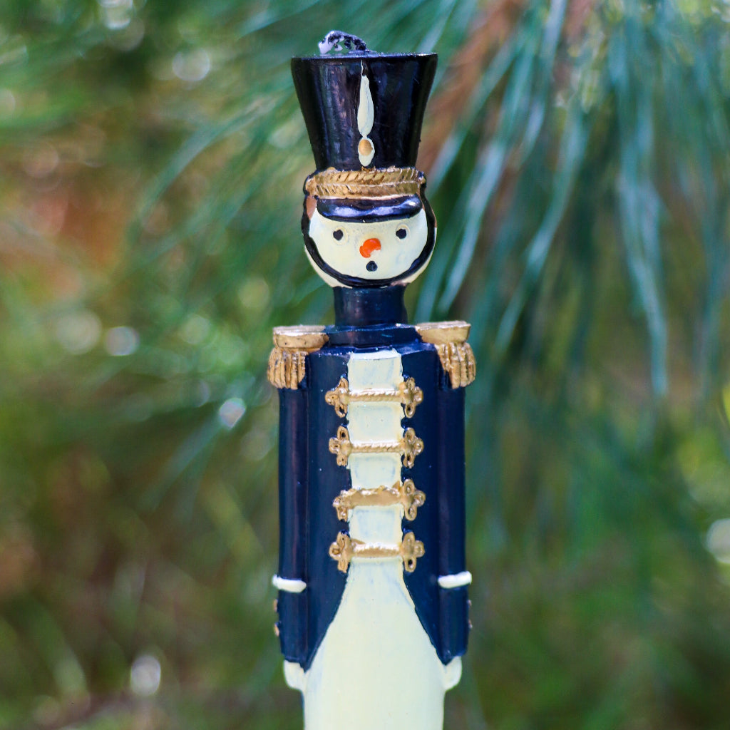 Handpainted Navy Blue Royal Guard Candle - Pack of 2 styled on a luxury dinner table setting - Ro'Table NYC