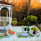 Tablescape set by a scenic Bridge