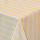 Lemon Sherbet Yellow and White Striped Tablecloth in Linen 