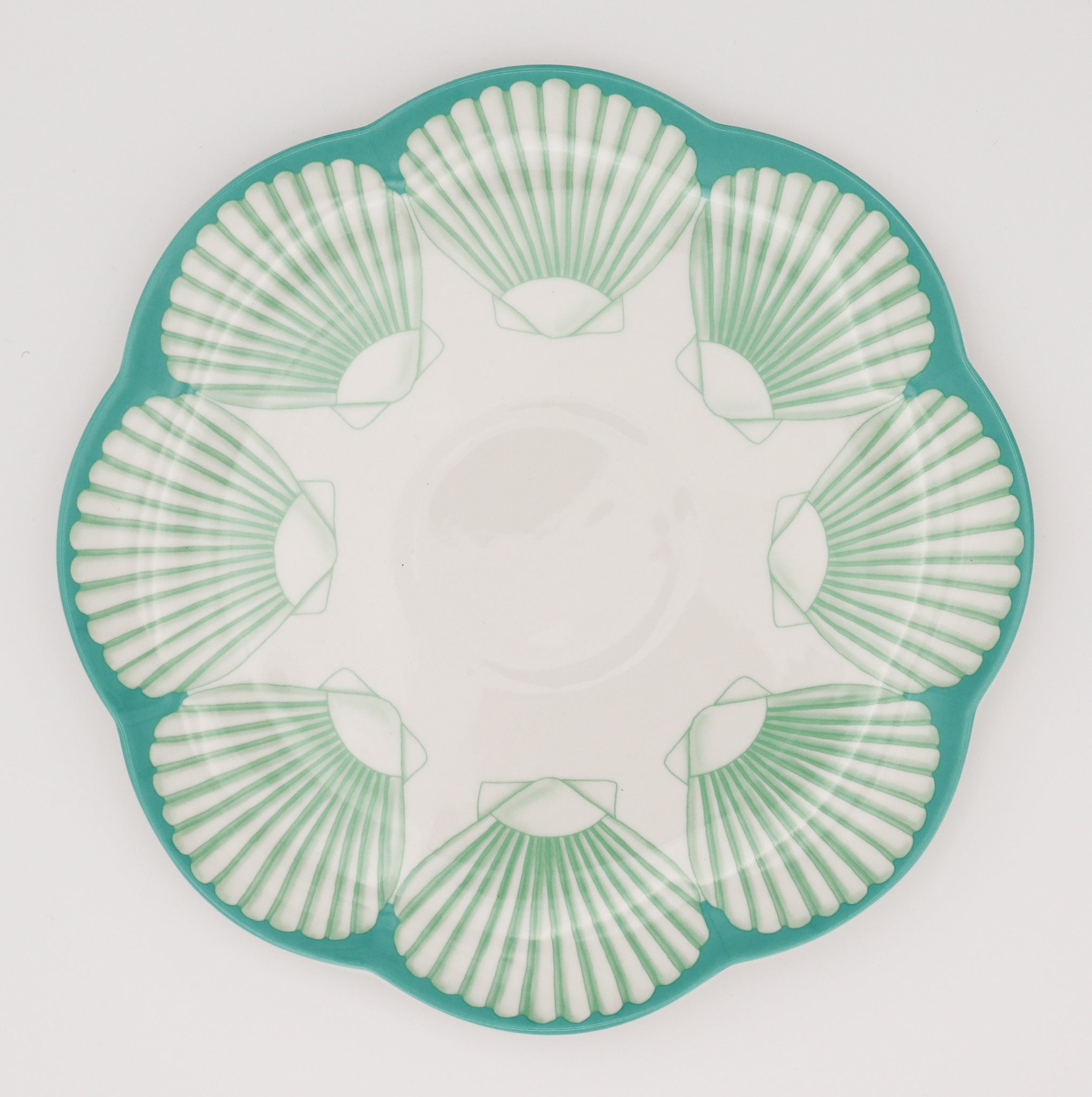 Scalloped Pastel Sea-Blue Plates