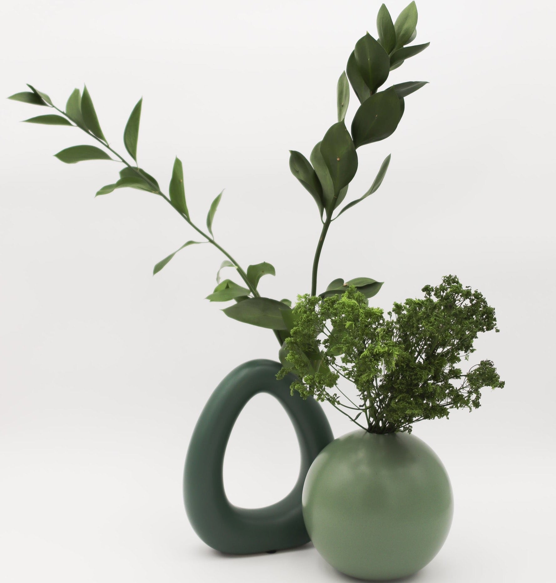 Verdant & Spherule Nouveau Vase Pair