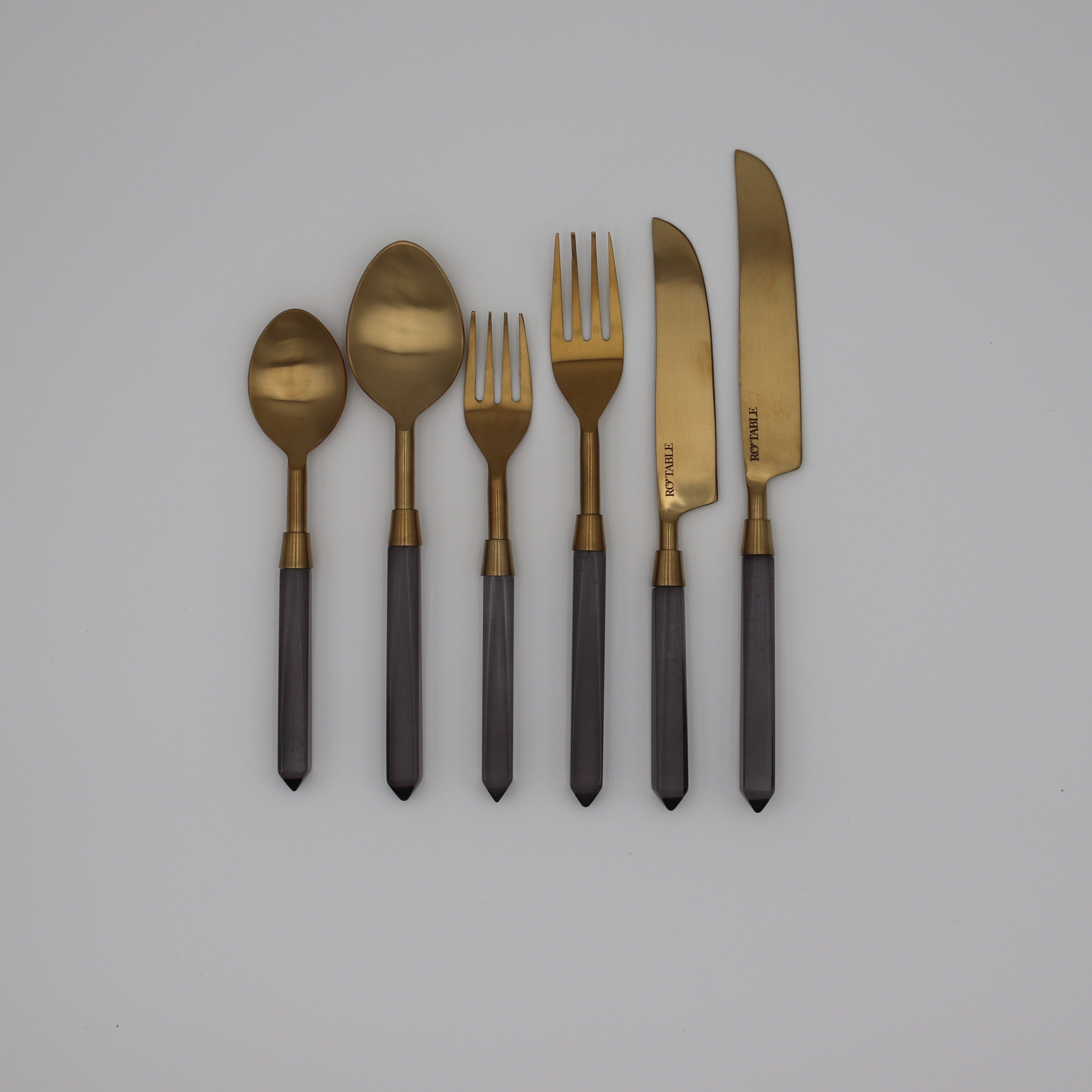 Flatware in a bluey-grey colorway