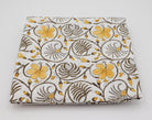 Organic Cotton Tablecloth with Hand-Printed Sun-Kissed Blossoms & fern patterns, 60's summer of love