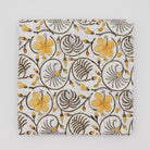 Organic Cotton Tablecloth with Hand-Printed Sun-Kissed Blossoms & fern patterns, 60's summer of love