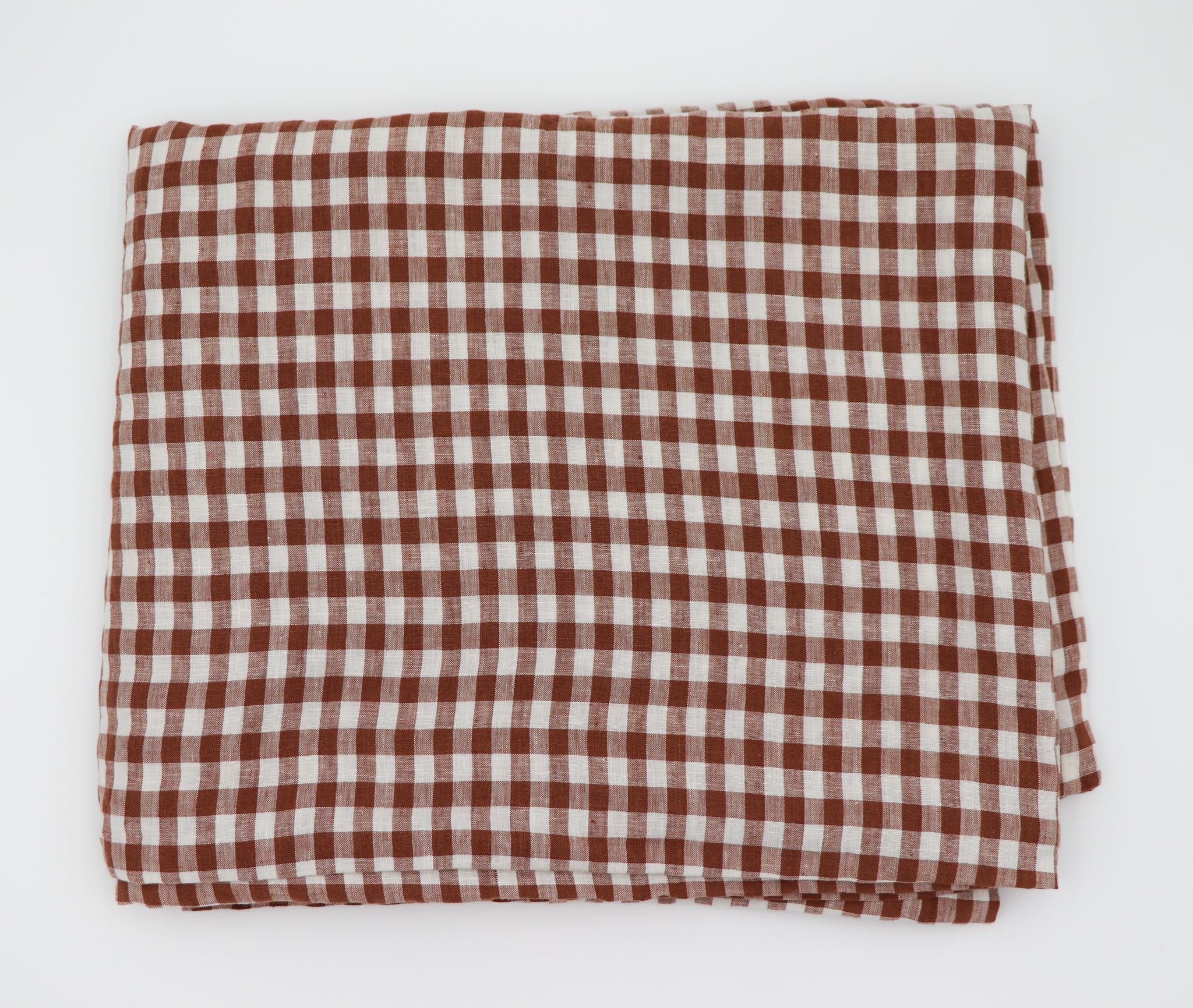 Pecan Plaid Tablecloth in Linen