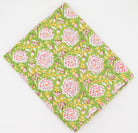 Venetian maximalist Green and Pink Tablecloth in Organic Cotton