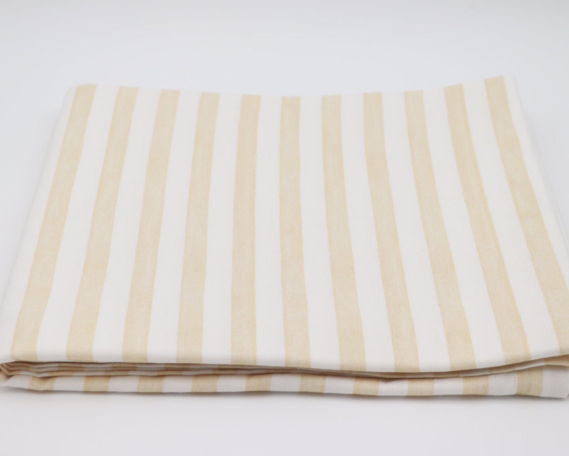 Lychee Sorbet Nude Striped Tablecloth in Cotton and Linen