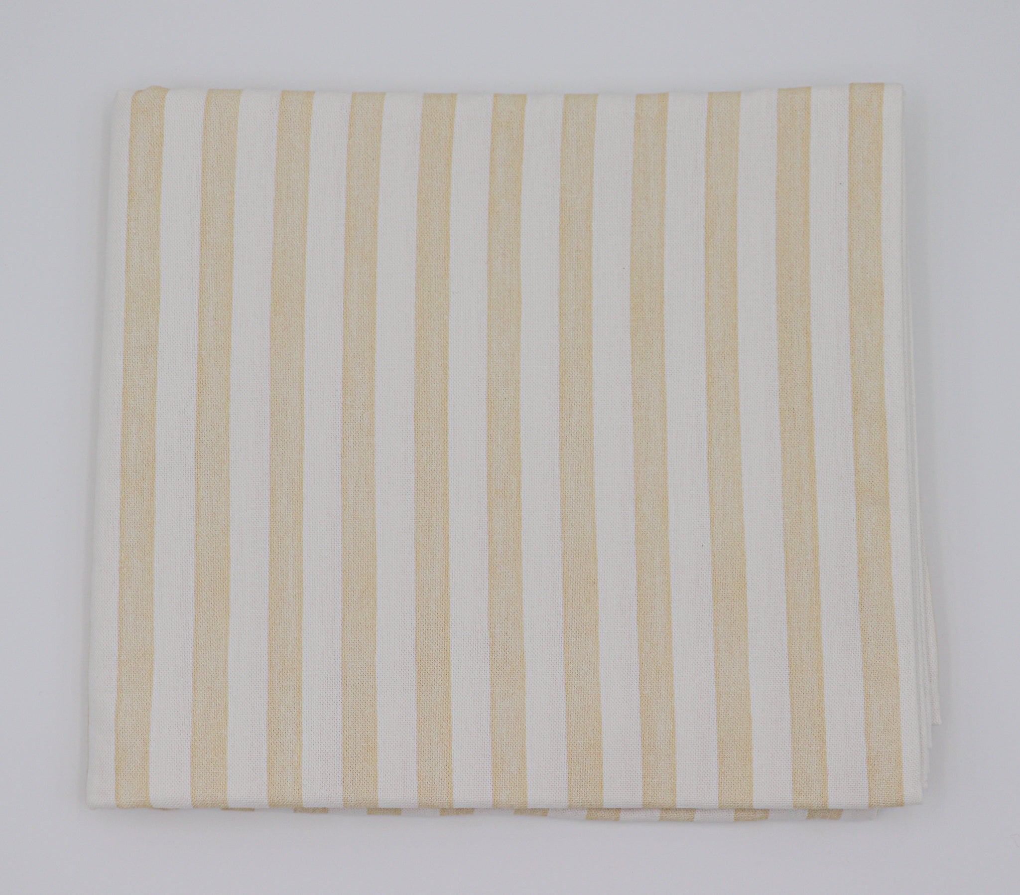 Lychee Sorbet Nude Striped Tablecloth in Cotton and Linen