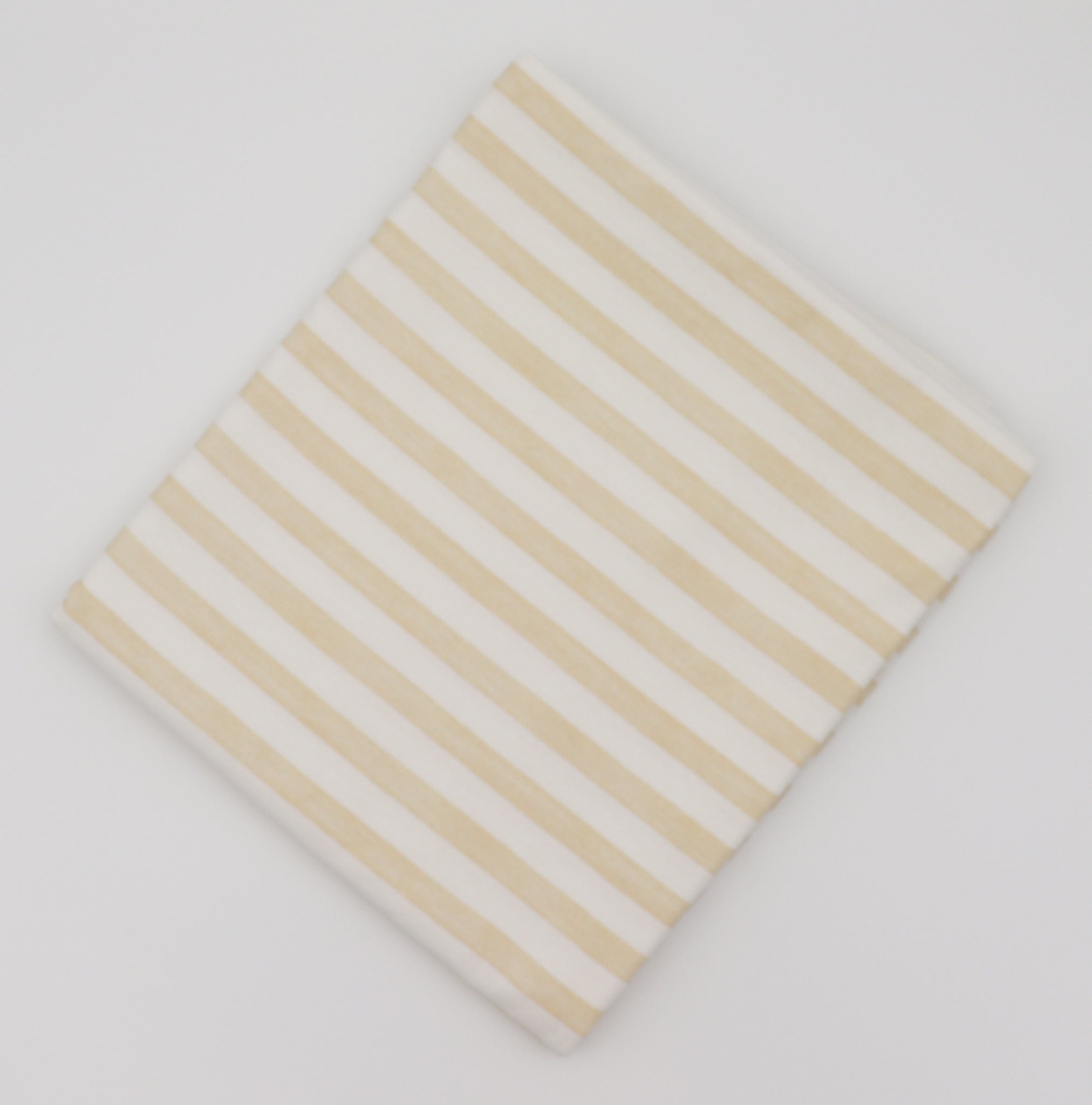 Lychee Sorbet Nude Striped Tablecloth in Cotton and Linen