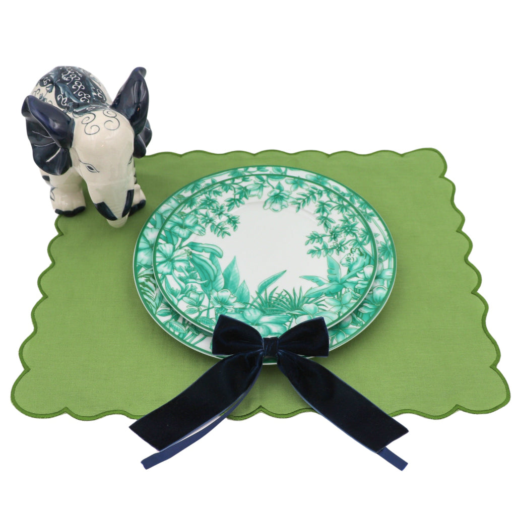 Blue Velvet Napkin Bow Tie overhead view showing luxurious velvet texture - Ro'Table NYC napkin accessory