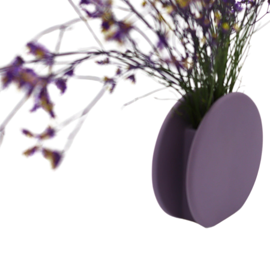 Lavender Macaroon Ceramic Vase - Pair macro detail of the ribbed texture and glaze - premium vase by Ro'Table NYC