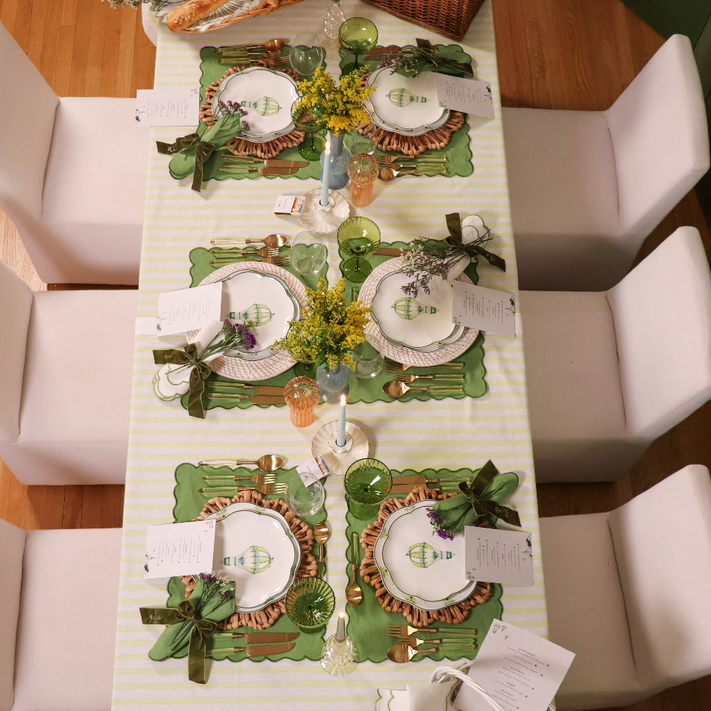 Set Buttercream Yellow Cutlery styled on a luxury dinner table setting - Ro'Table NYC