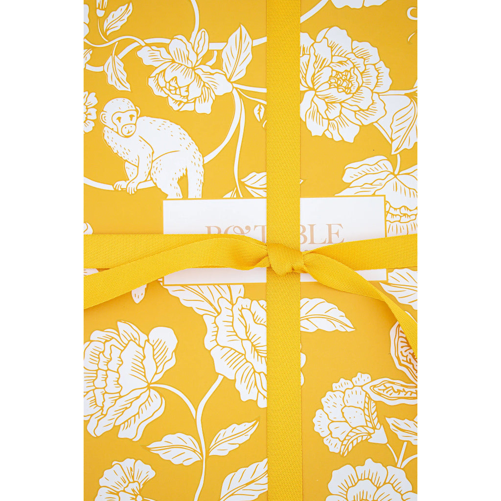 Magnetic Mustard Gift Box - Foldaway overhead view showing artisan detail and craftsmanship - Ro'Table NYC tableware