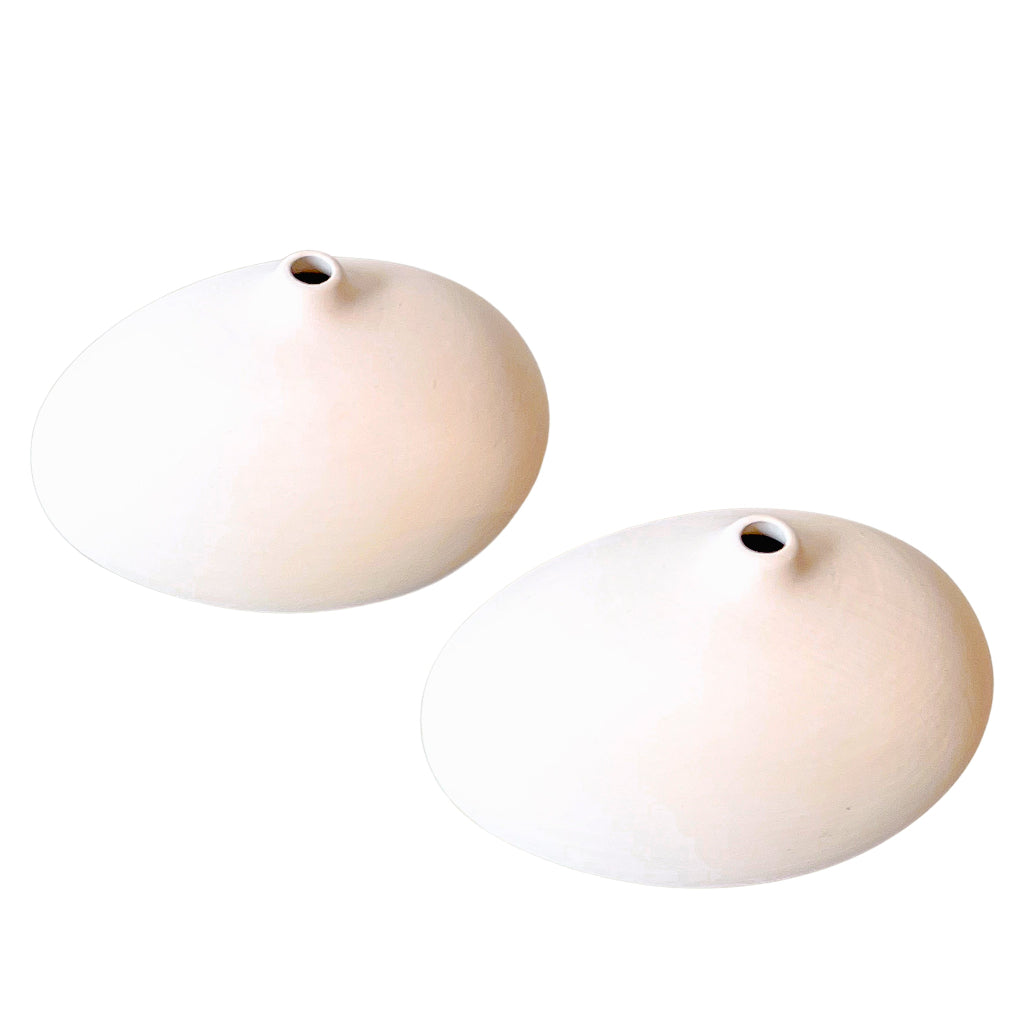 Minimal Ceramic Bud Vase overhead view showing elegant silhouette and finish - Ro'Table NYC vase