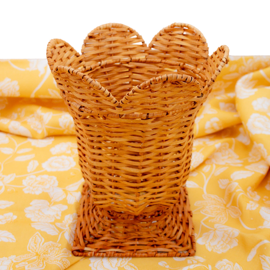 Natural Rattan Urn Vase styled on a luxury dinner table setting - Ro'Table NYC