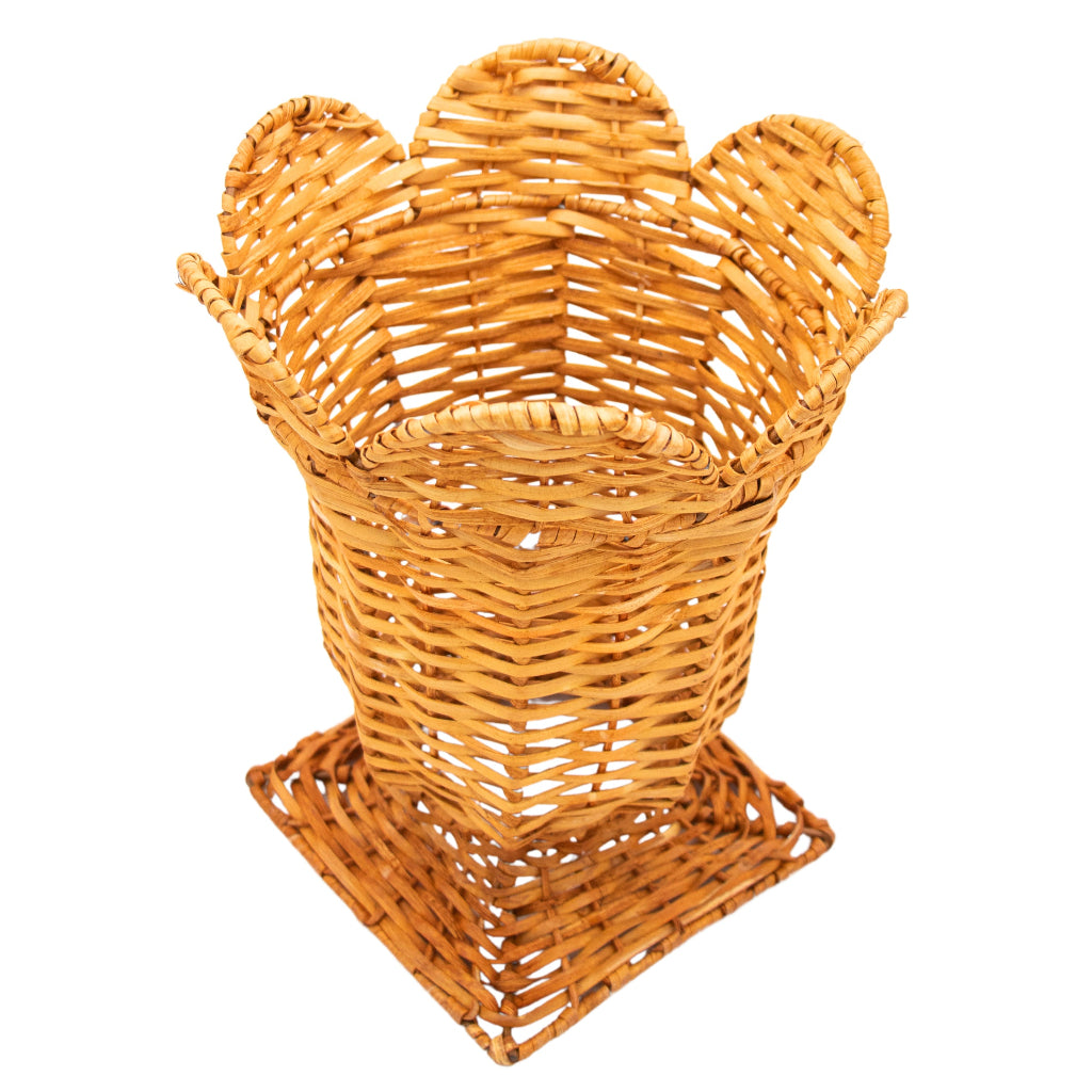 Natural Rattan Urn Vase arranged with complementary tableware and decor - Ro'Table NYC