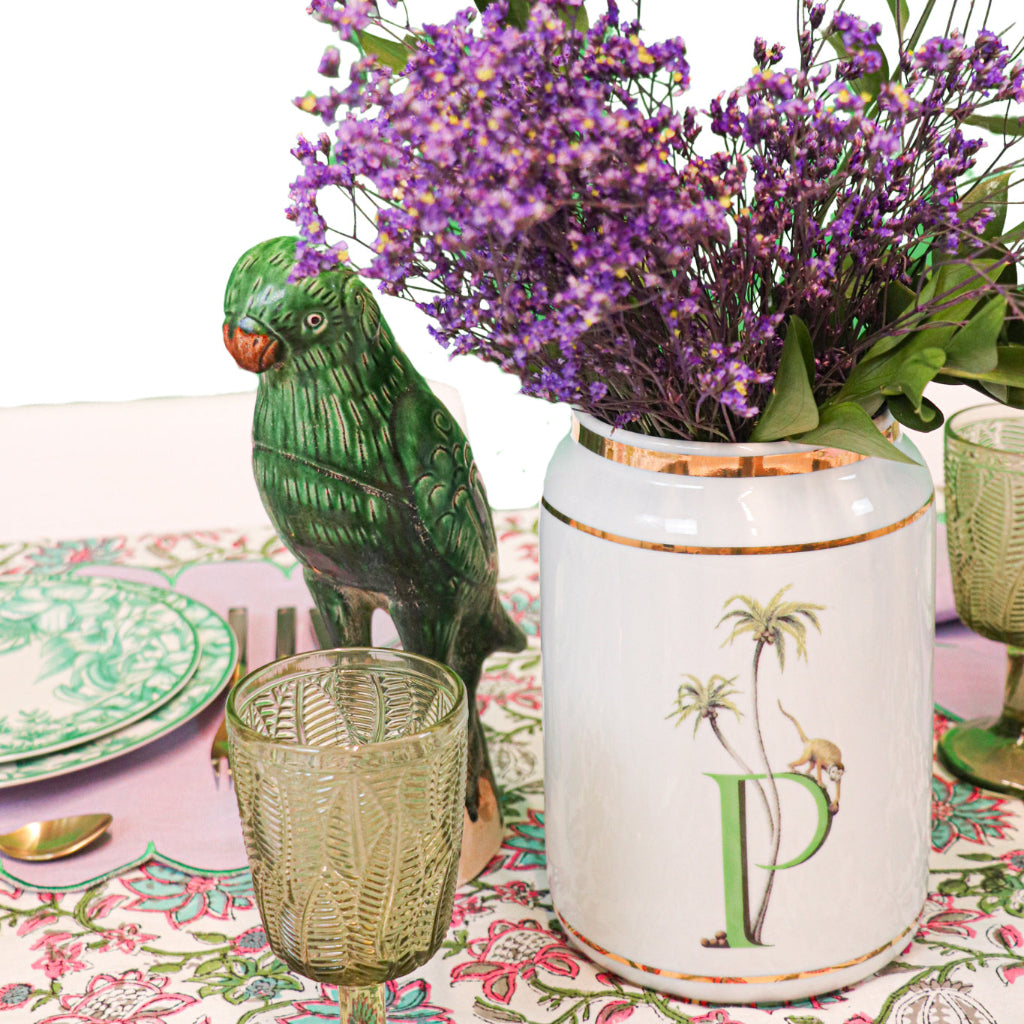 P for Primate Vase close-up showing artisan ceramic craftsmanship - Ro'Table NYC